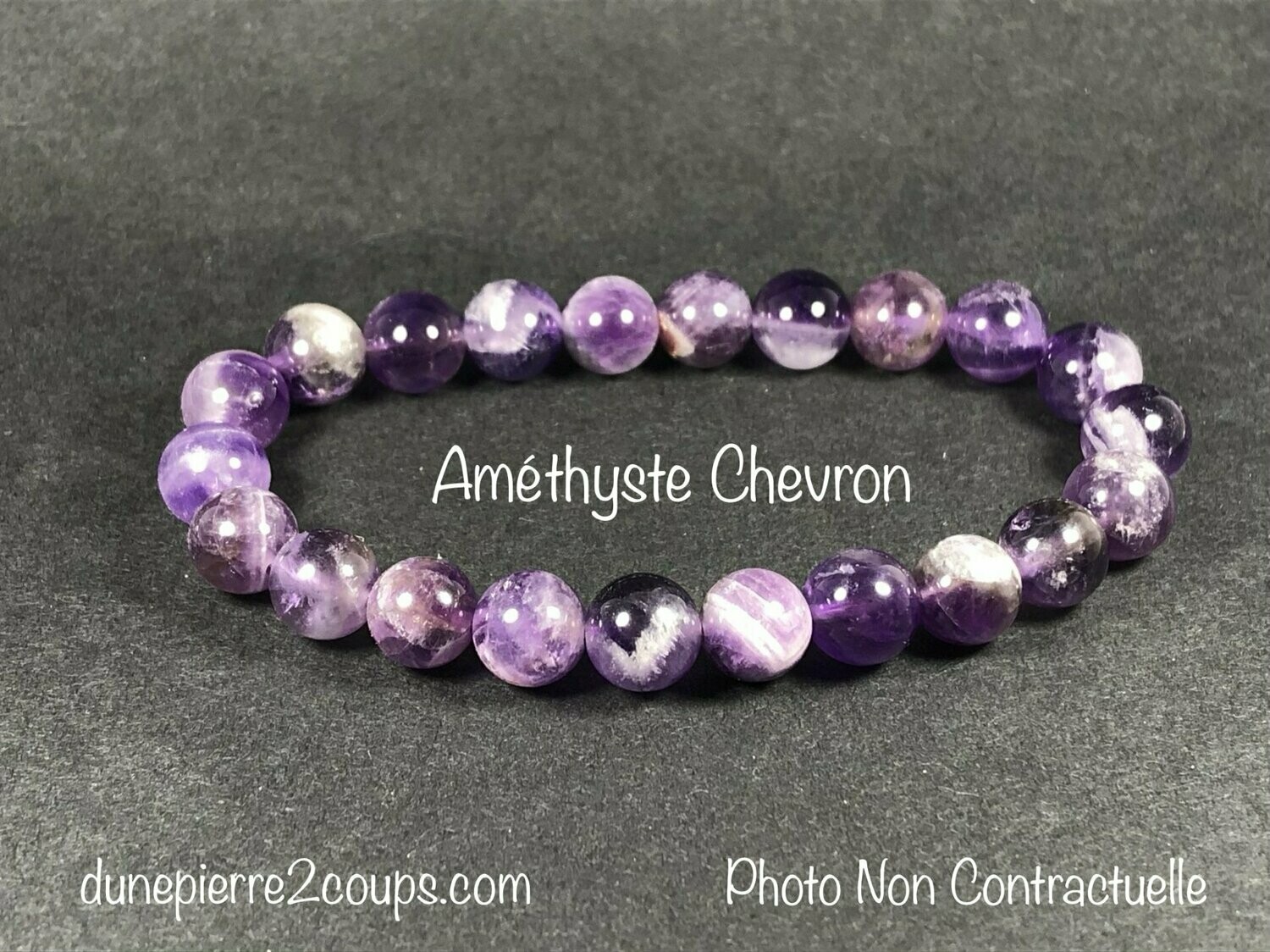 ​Bracelet Améthyste Chevron 8mm