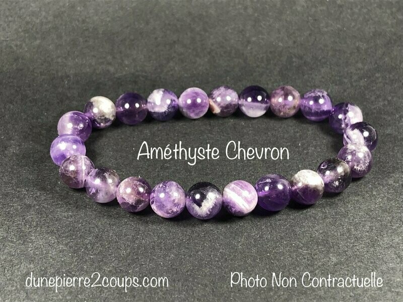 ​Bracelet Améthyste Chevron 8mm