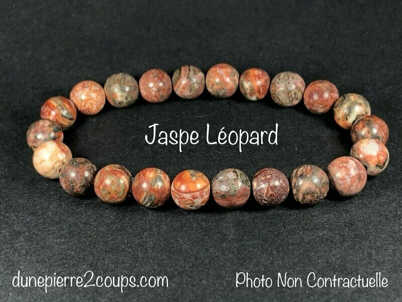 Bracelet Jaspe Léopard 8mm