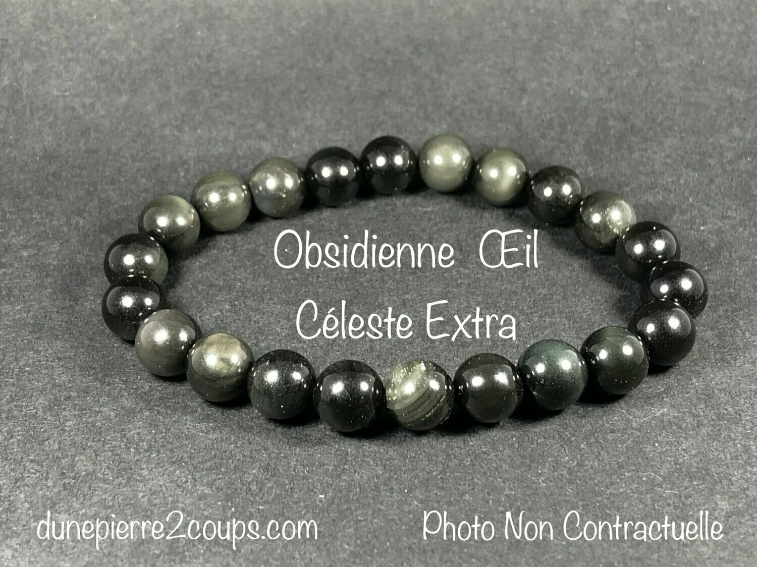 Bracelet Obsidienne Oeil Céleste Extra 8mm