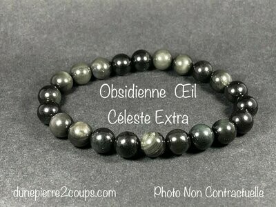Bracelet Obsidienne Oeil Céleste Extra 8mm