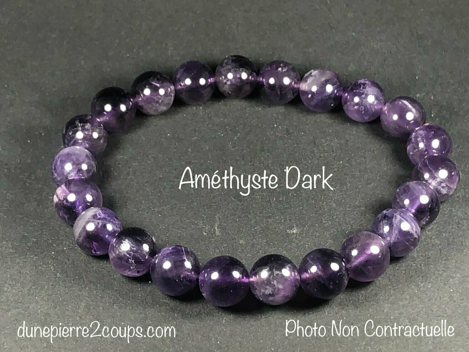​Bracelet Améthyste Dark 8mm