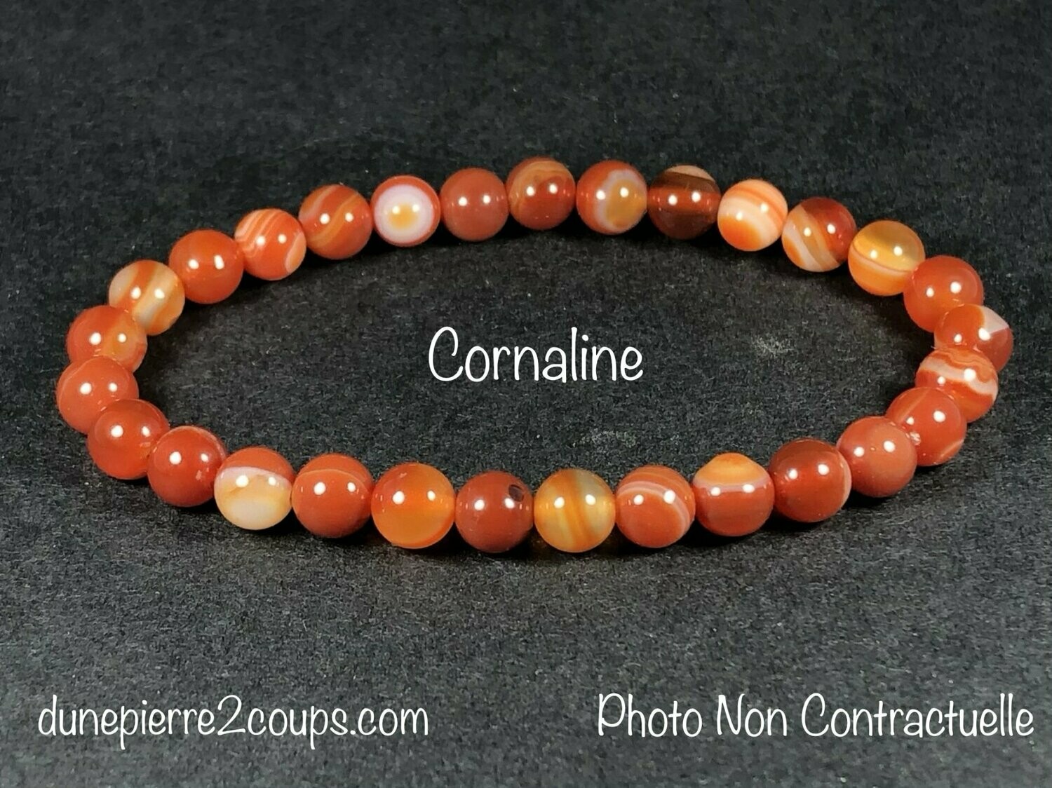Bracelet Cornaline Rubanée 6mm