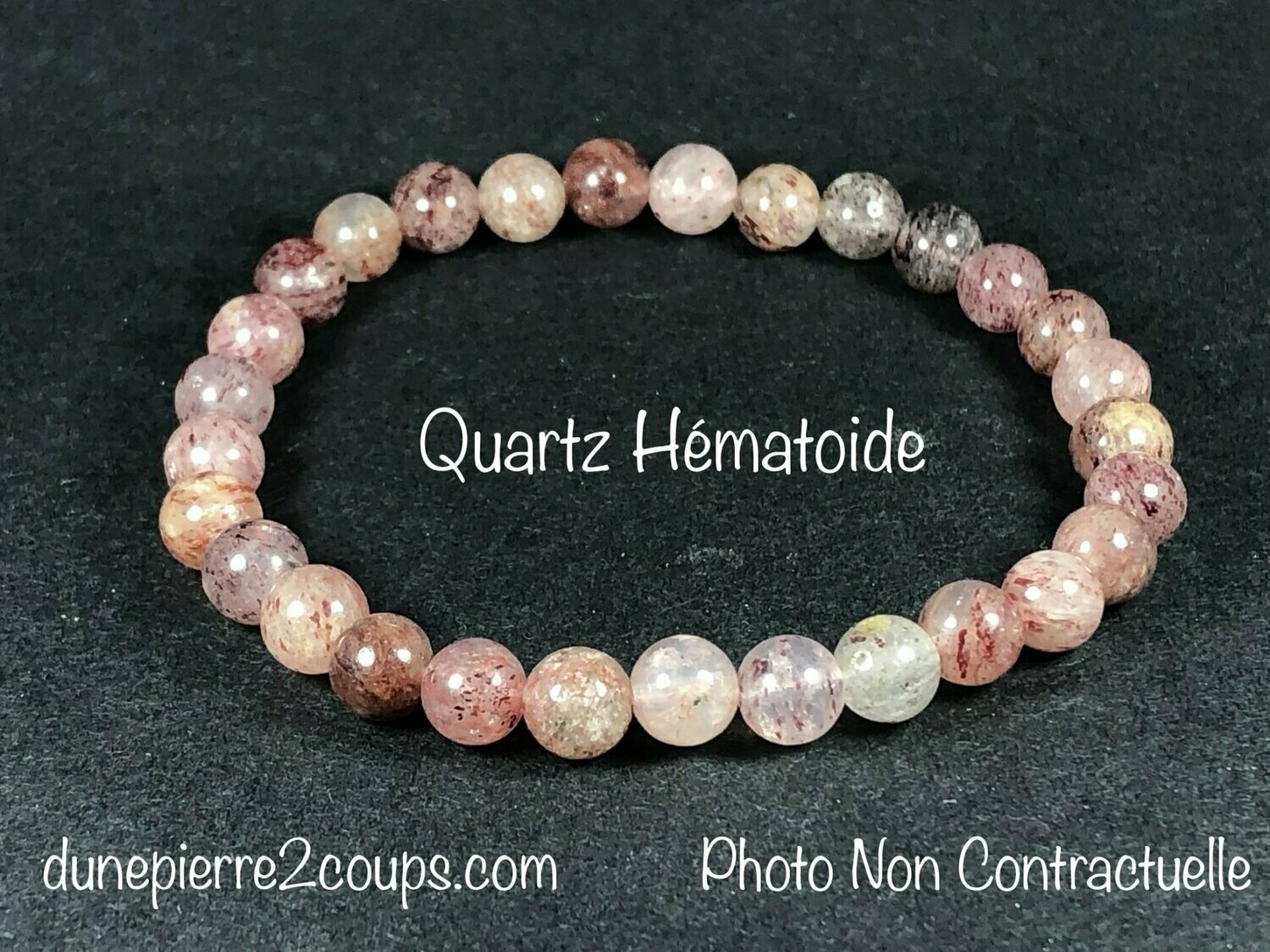 Bracelet Quartz Hématoïde 6mm