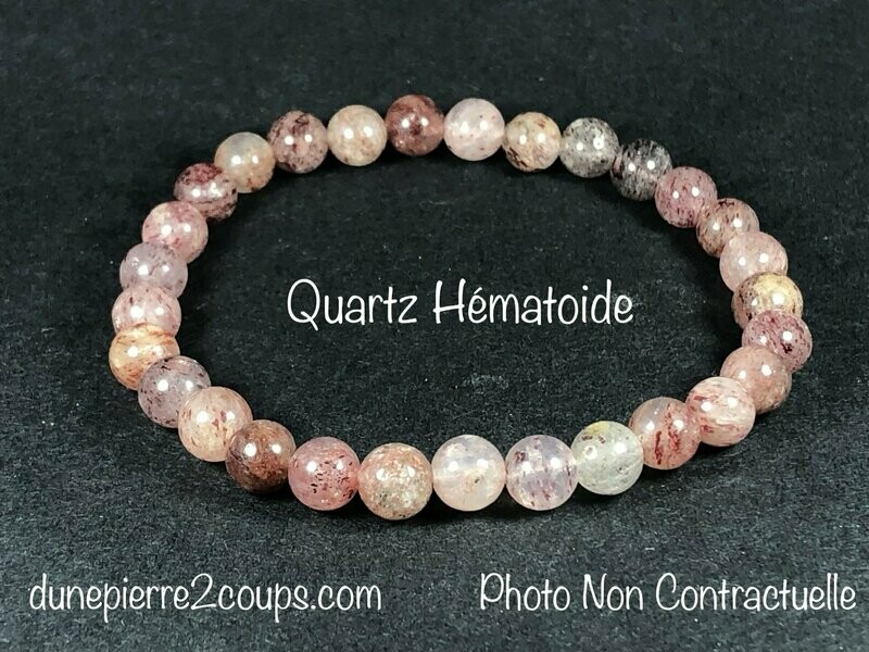 Bracelet Quartz Hématoïde 6mm