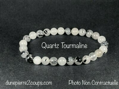 Bracelet Quartz Tourmaline 6mm