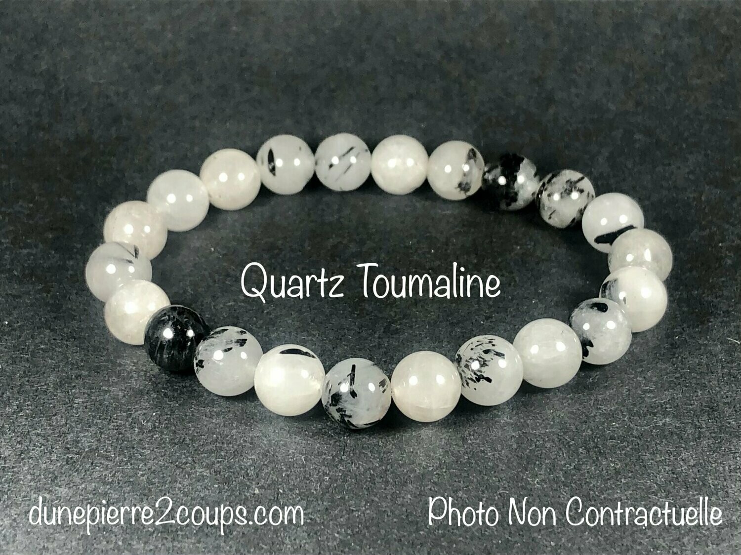 Bracelet Quartz Tourmaline 8mm