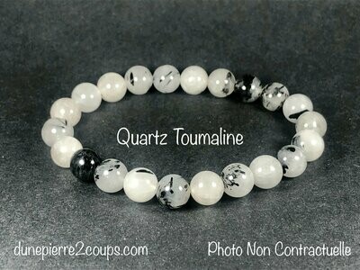 Bracelet Quartz Tourmaline 8mm