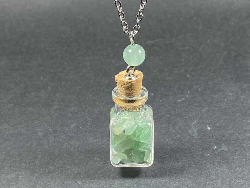 Pendentif Bouteille Aventurine - Carré