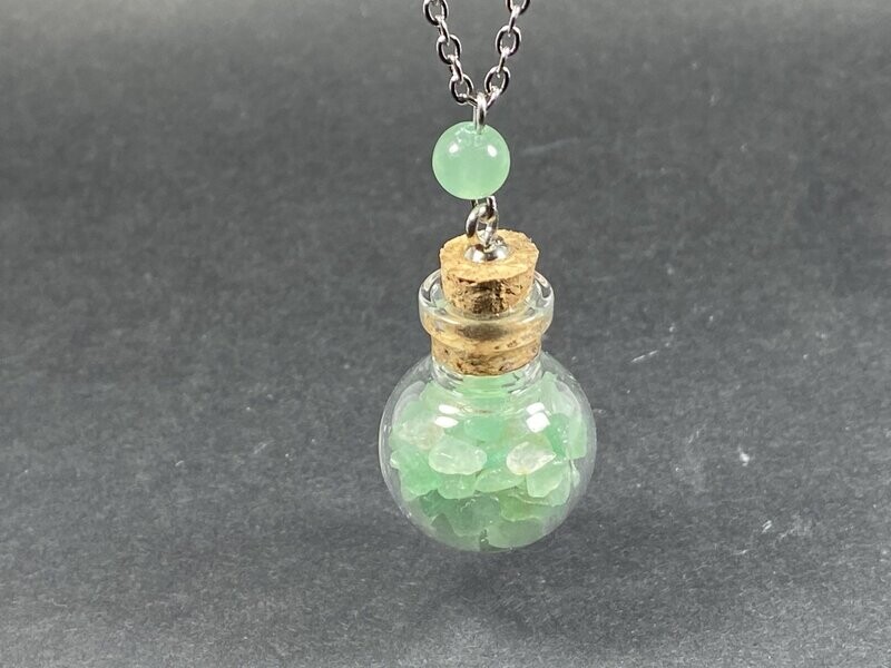 Pendentif Bouteille Aventurine - Rond