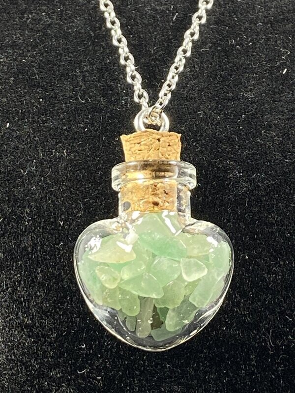 Pendentif Bouteille Aventurine - Coeur