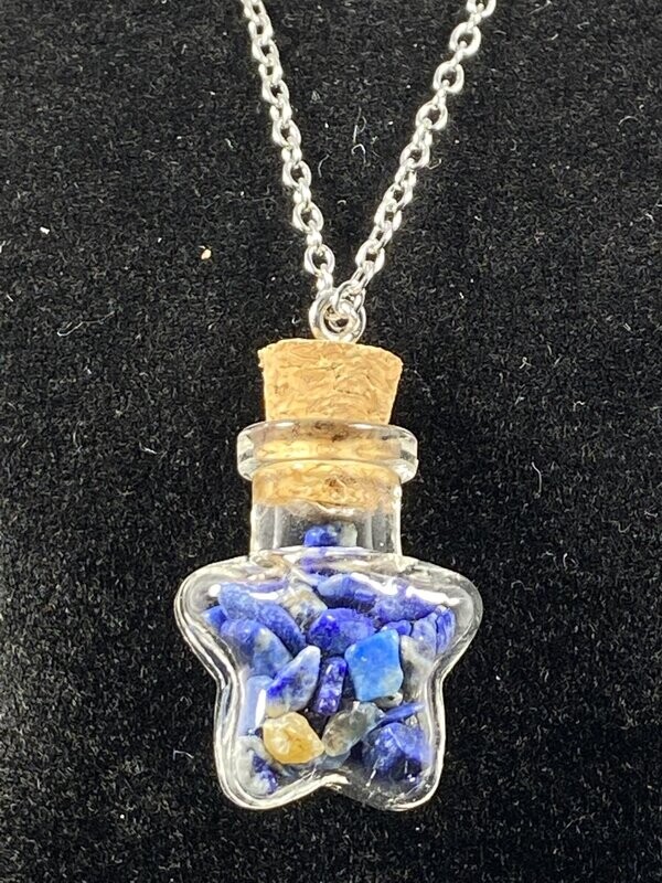 Pendentif Bouteille Lapis Lazuli - Etoile