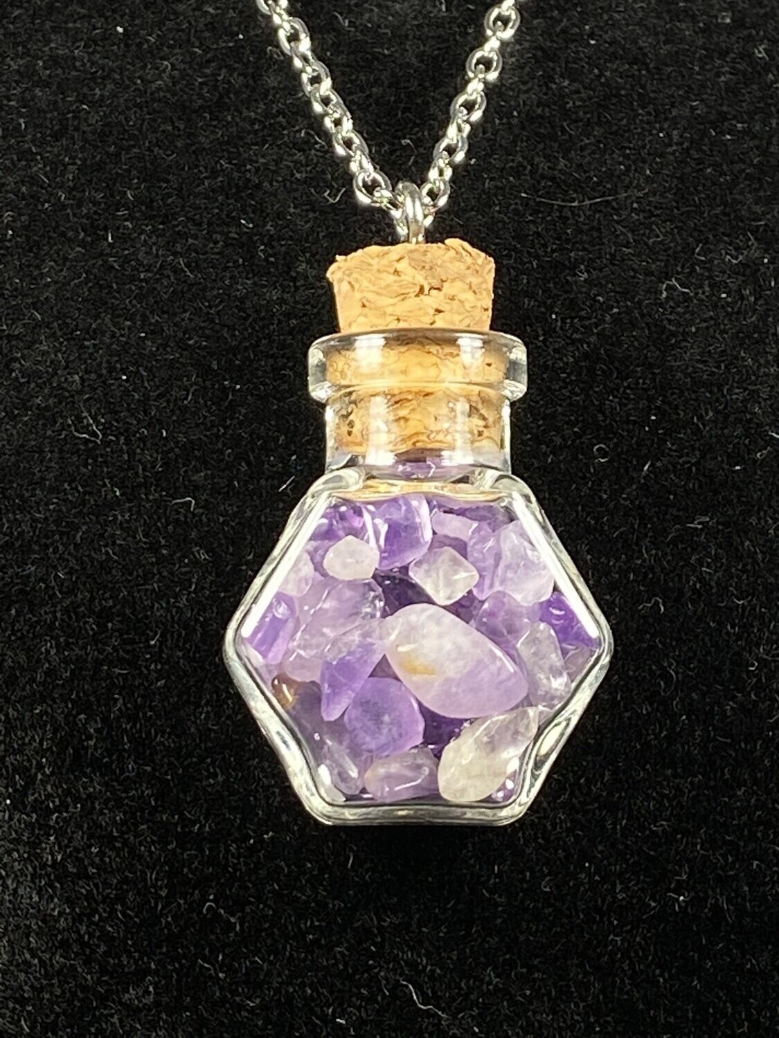 Pendentif Bouteille Améthyste - Hexa