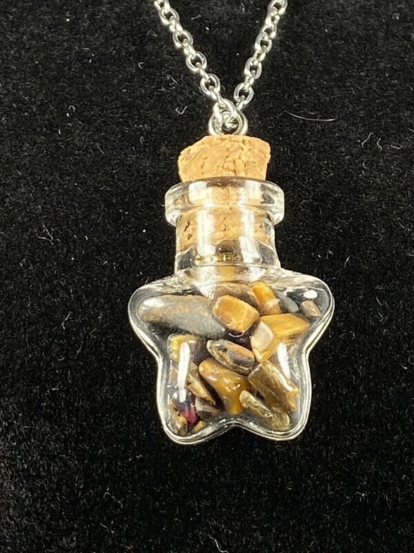Pendentif Bouteille Oeil de Tigre - Etoile