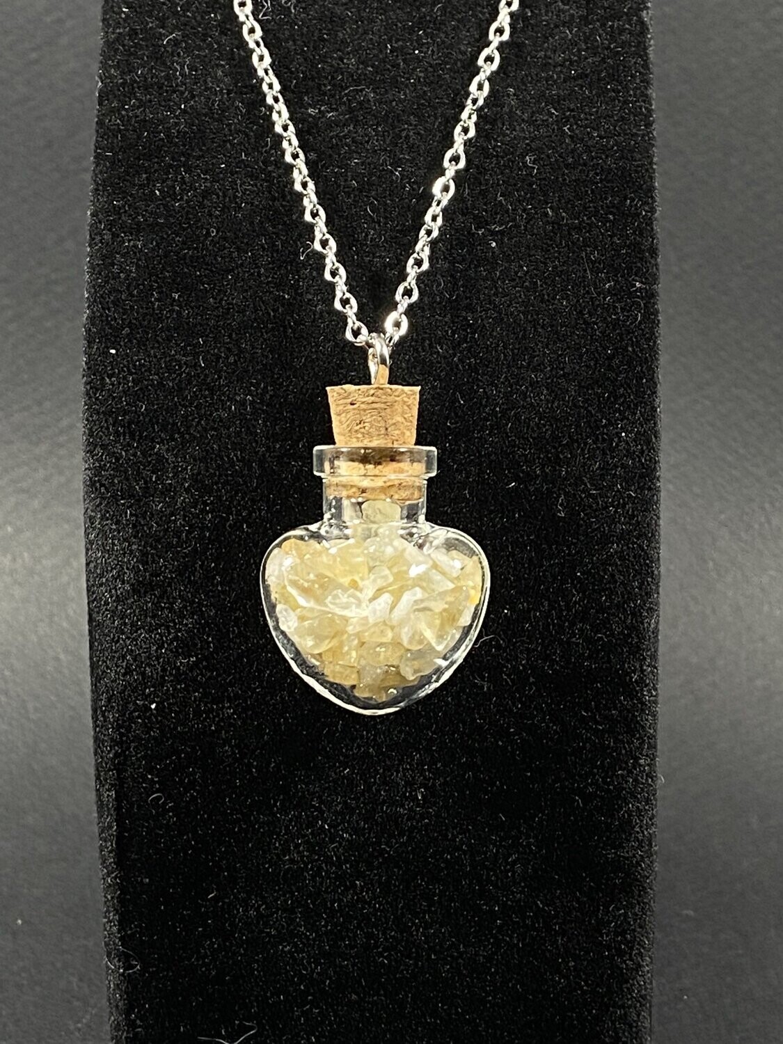 Pendentif Bouteille Citrine - Coeur