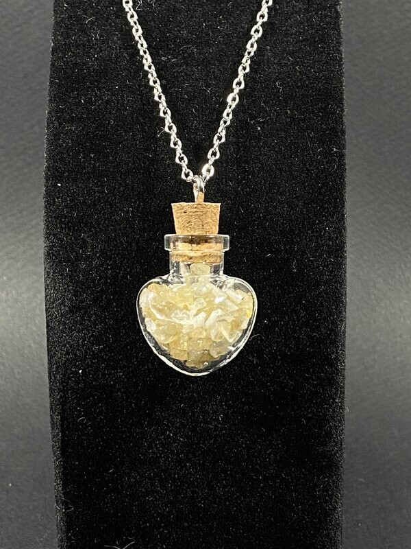 Pendentif Bouteille Citrine - Coeur