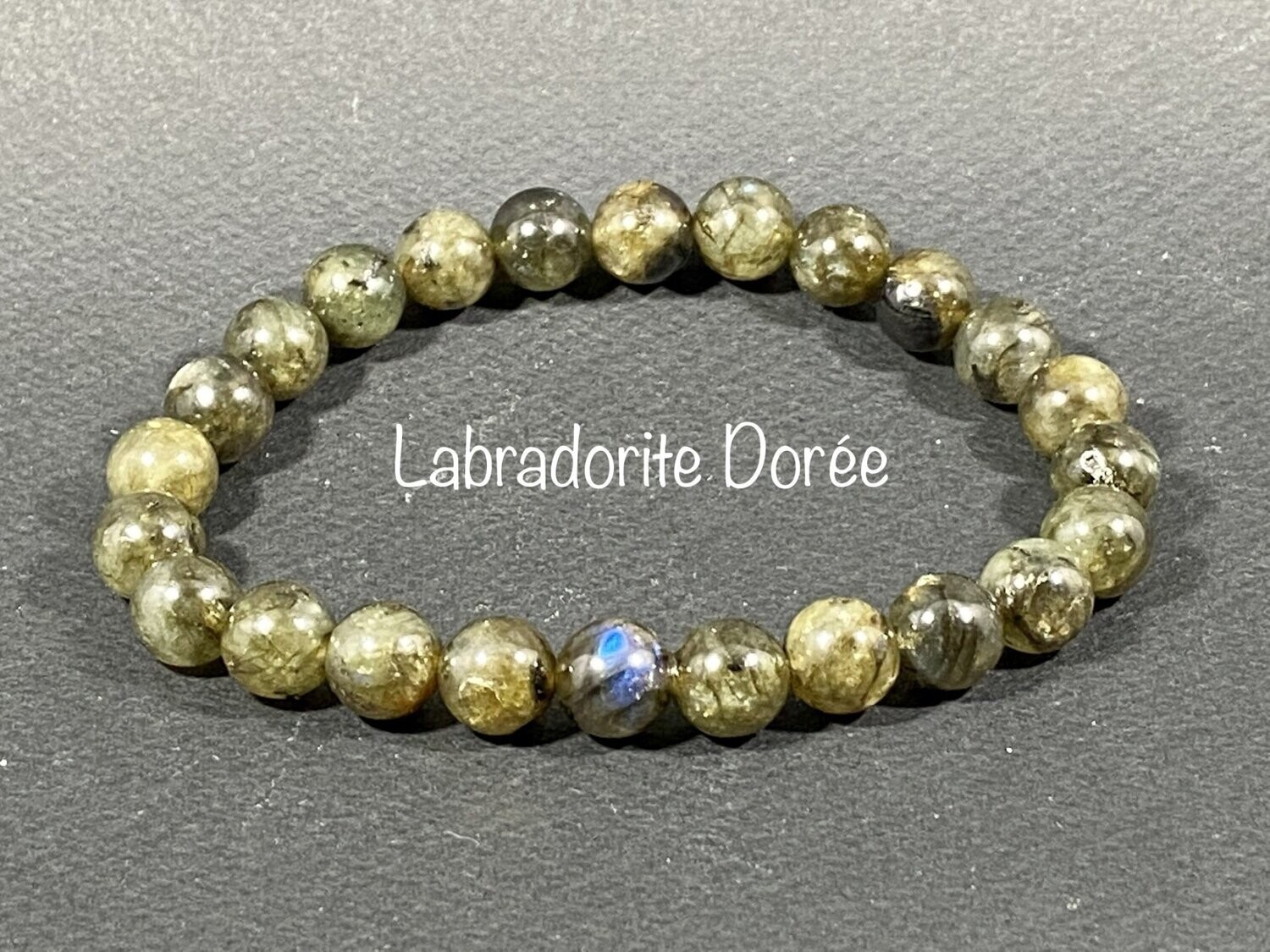 ​Bracelet Labradorite Dorée 8mm