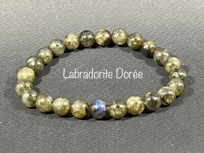 ​Bracelet Labradorite Dorée 8mm