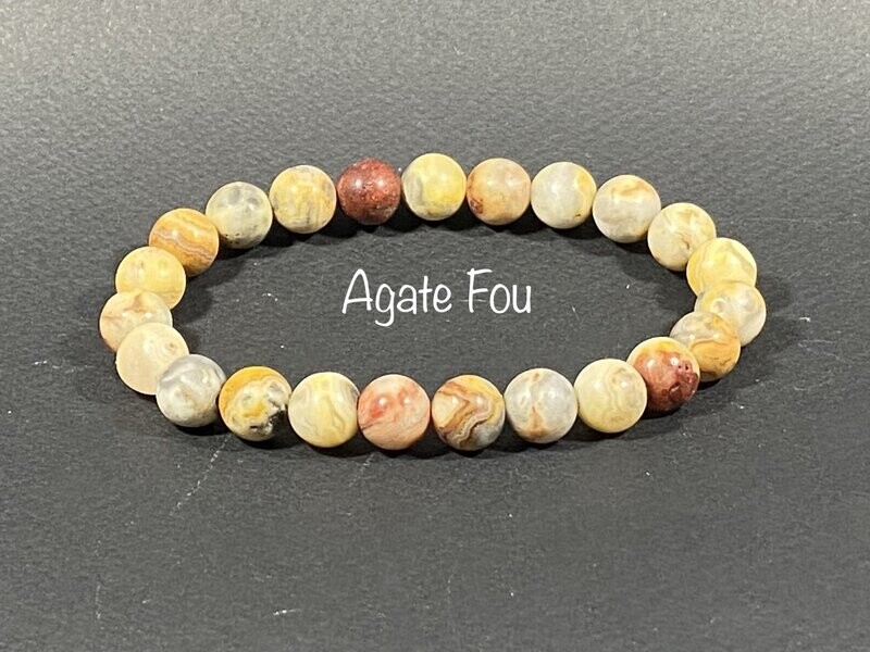 ​Bracelet Agate Fou 8mm