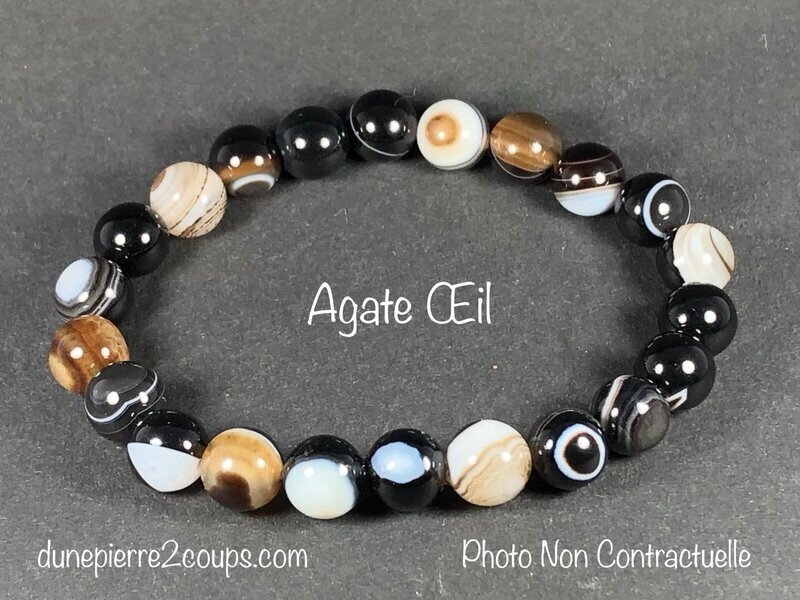 ​Bracelet Agate Oeil 8mm