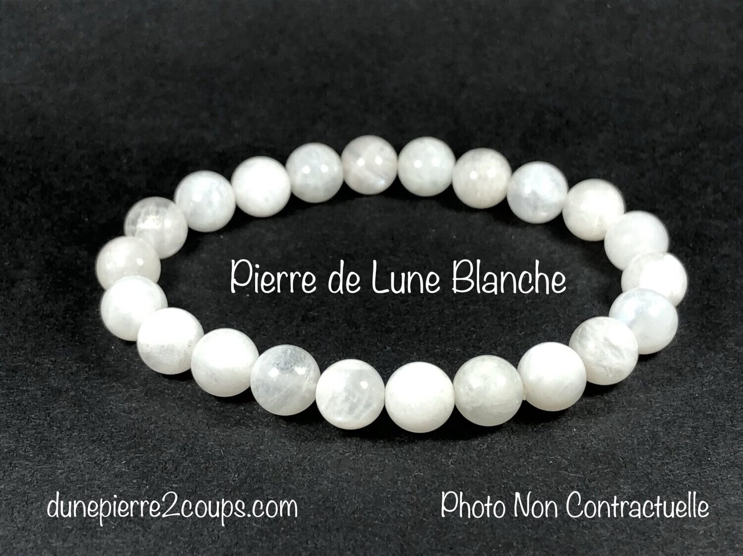 ​Bracelet Pierre de Lune Blanche 8mm