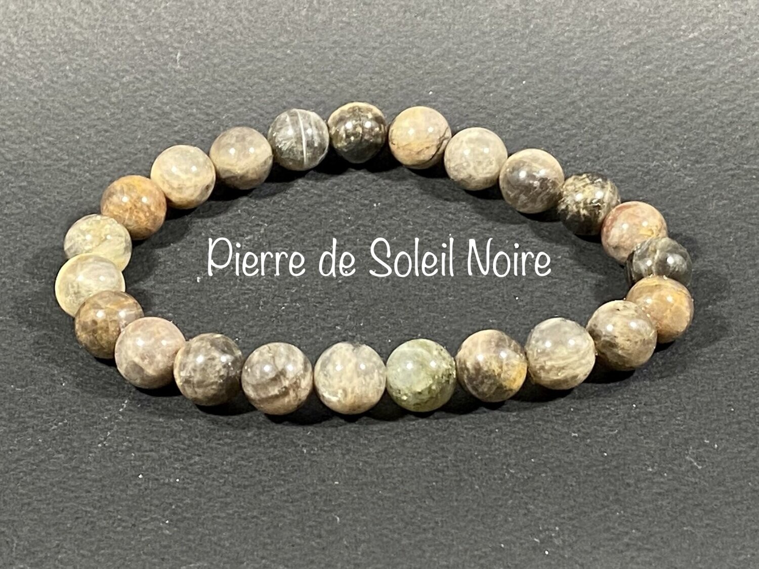 Bracelet Pierre de Soleil Noire 8mm