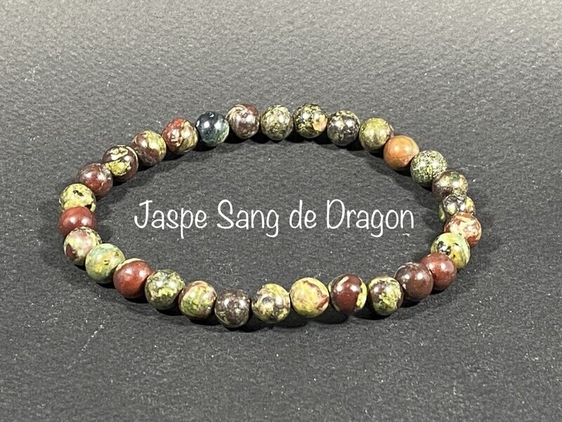 Bracelet Jaspe Sang de Dragon 6mm