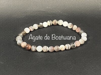 Bracelet Agate de Bostwana 6mm