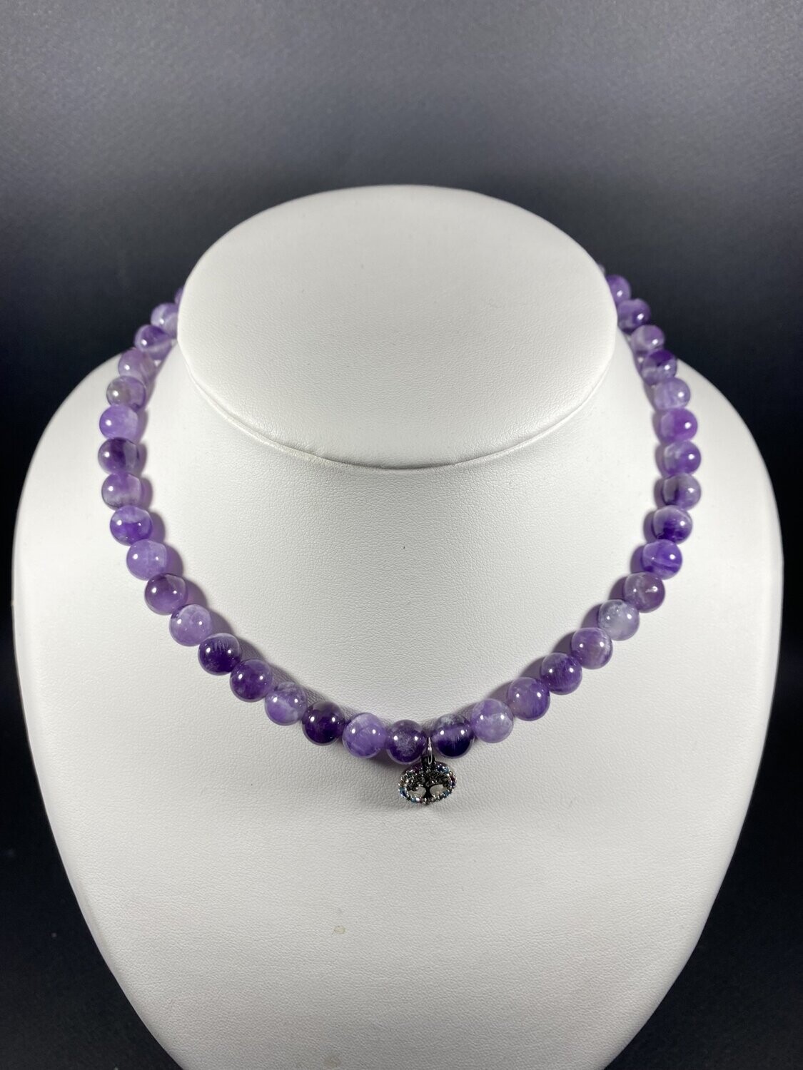 Collier d'Améthyste en perles 8mm