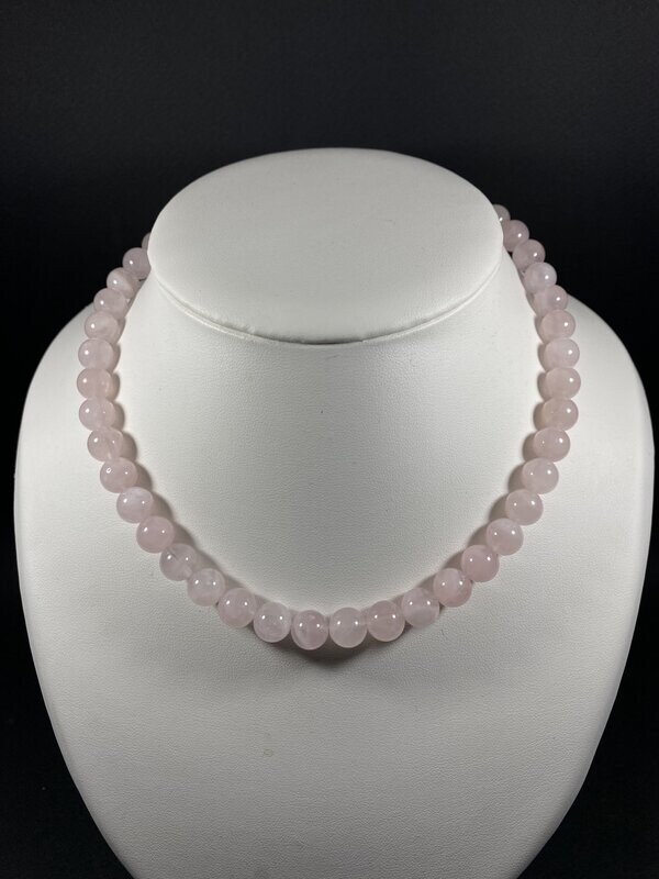 Collier de Quartz Rose en perles 8mm