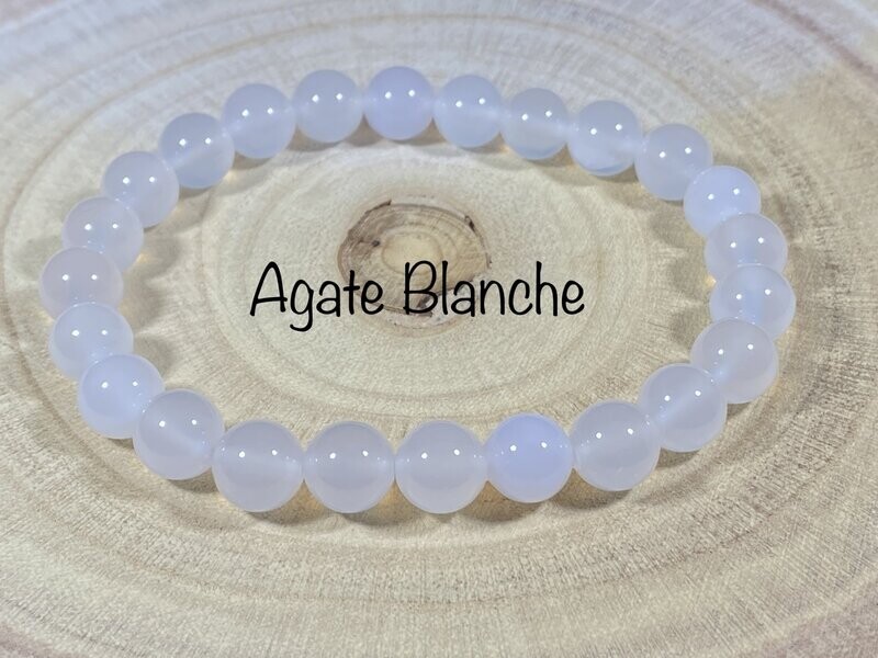 ​Bracelet Agate Blanche 8mm