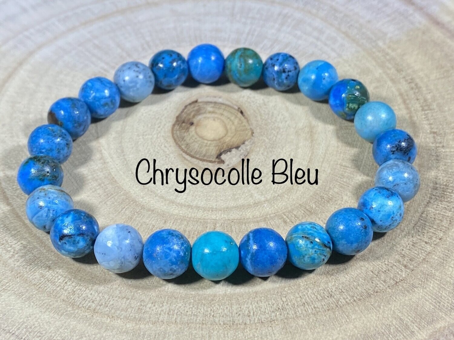 Bracelet Chrysocolle Bleu 8mm