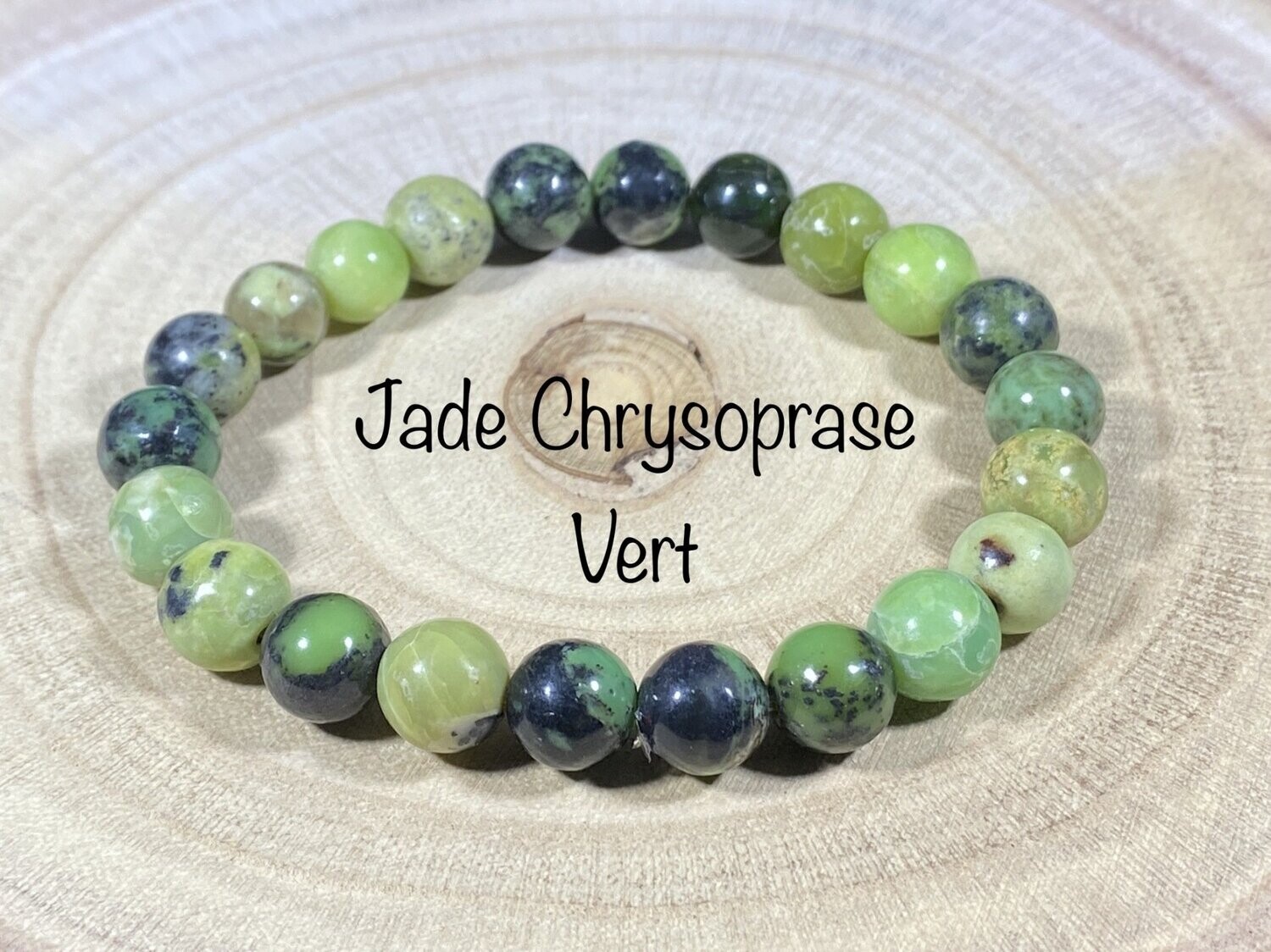 Bracelet Chrysoprase Australien Vert 8mm