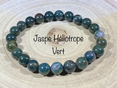 Bracelet Jaspe Héliotrope Vert 8mm