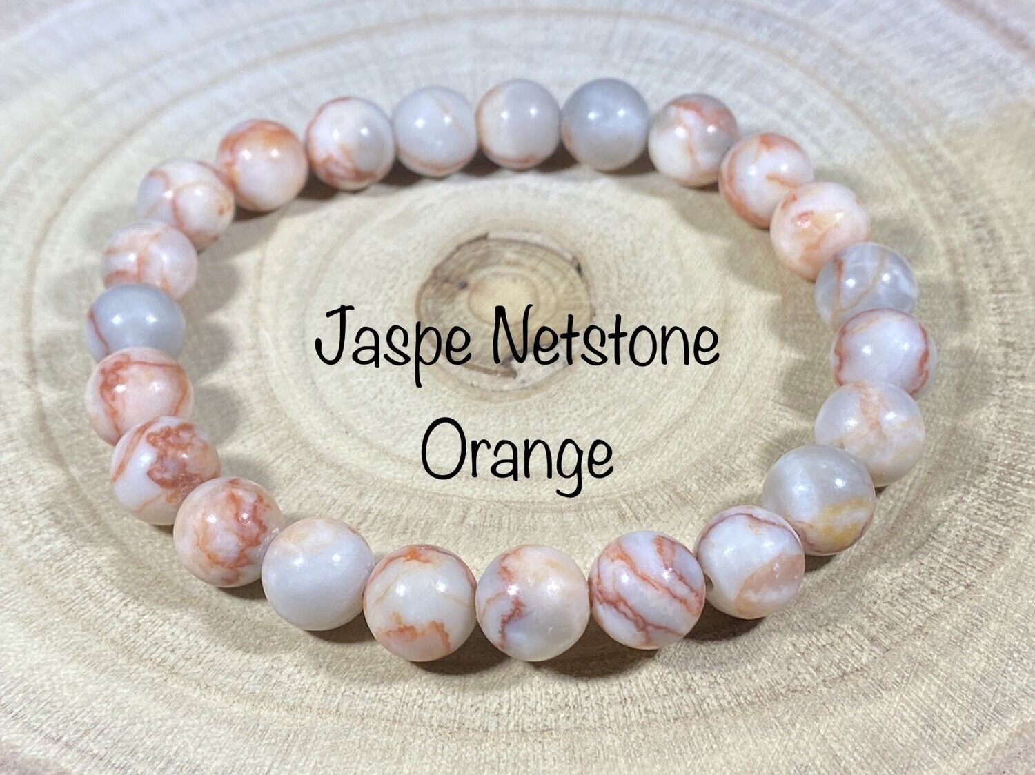 Bracelet Jaspe Netstone Orange 8mm