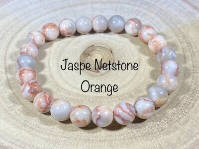 Bracelet Jaspe Netstone Orange 8mm