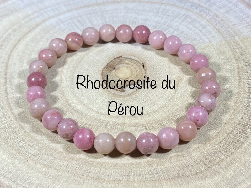 Bracelet Rhodocrosite du Pérou 6mm