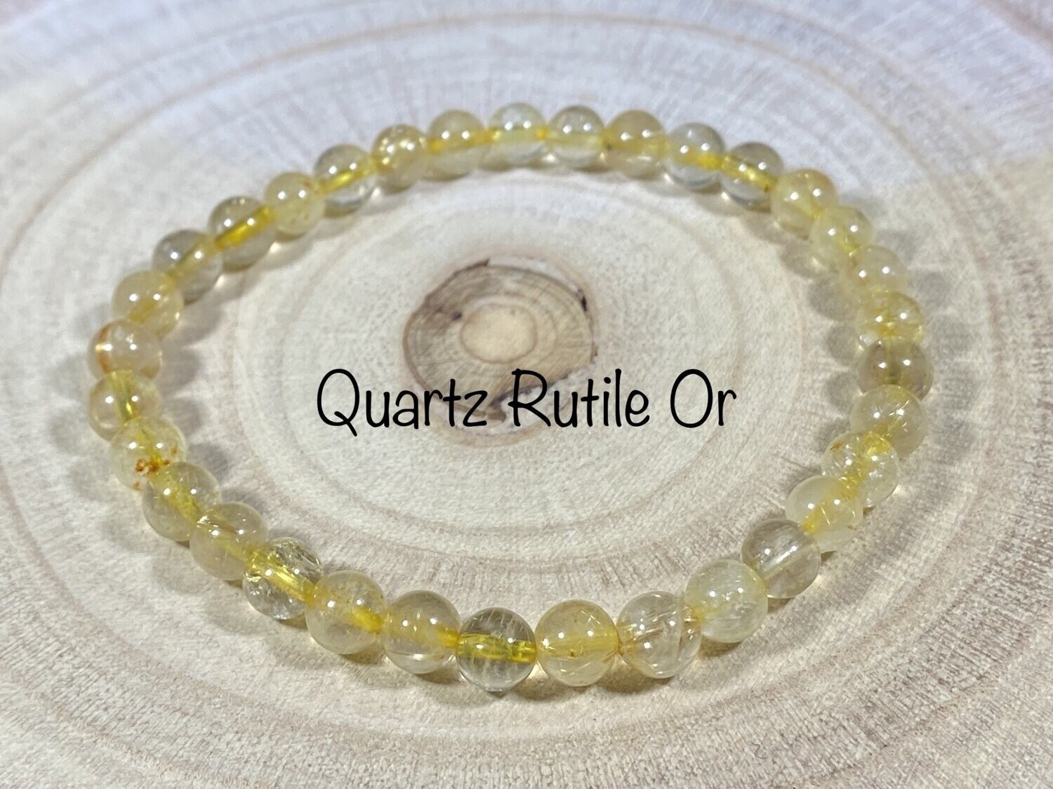 Bracelet Quartz Rutile Or 6mm