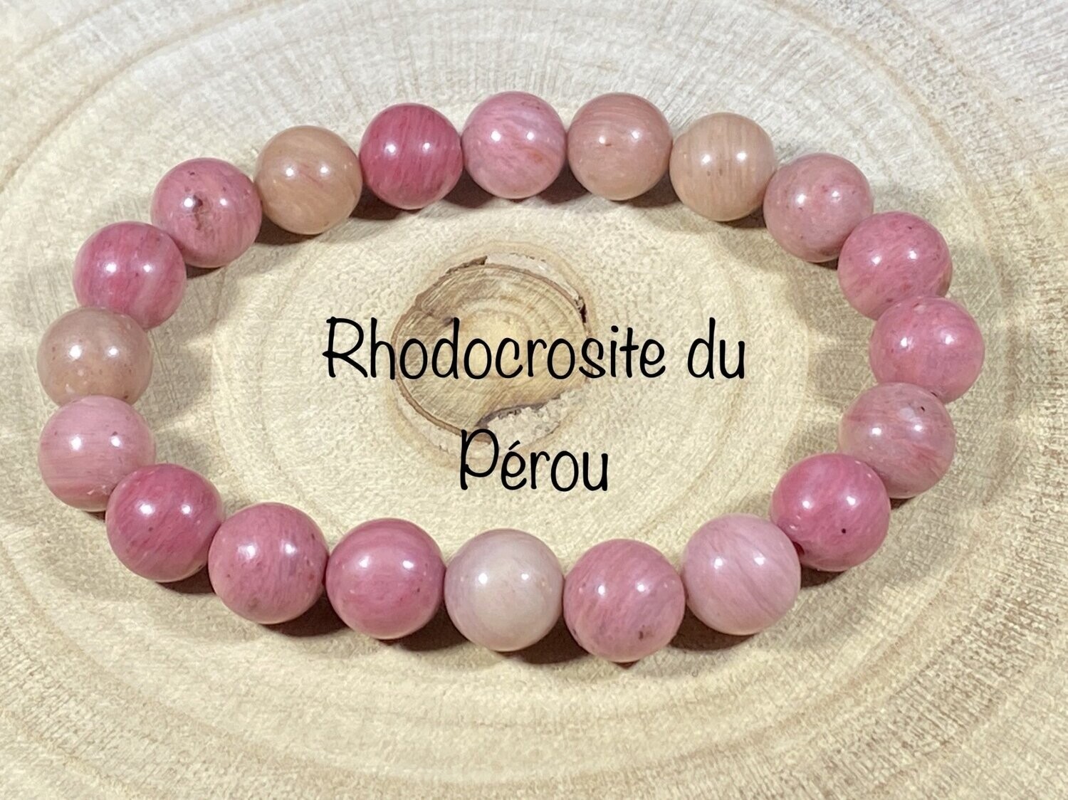 ​Bracelet Rhodocrosite du Pérou 8mm