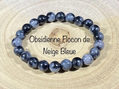 ​Bracelet Obsidienne Neige Bleue 8mm