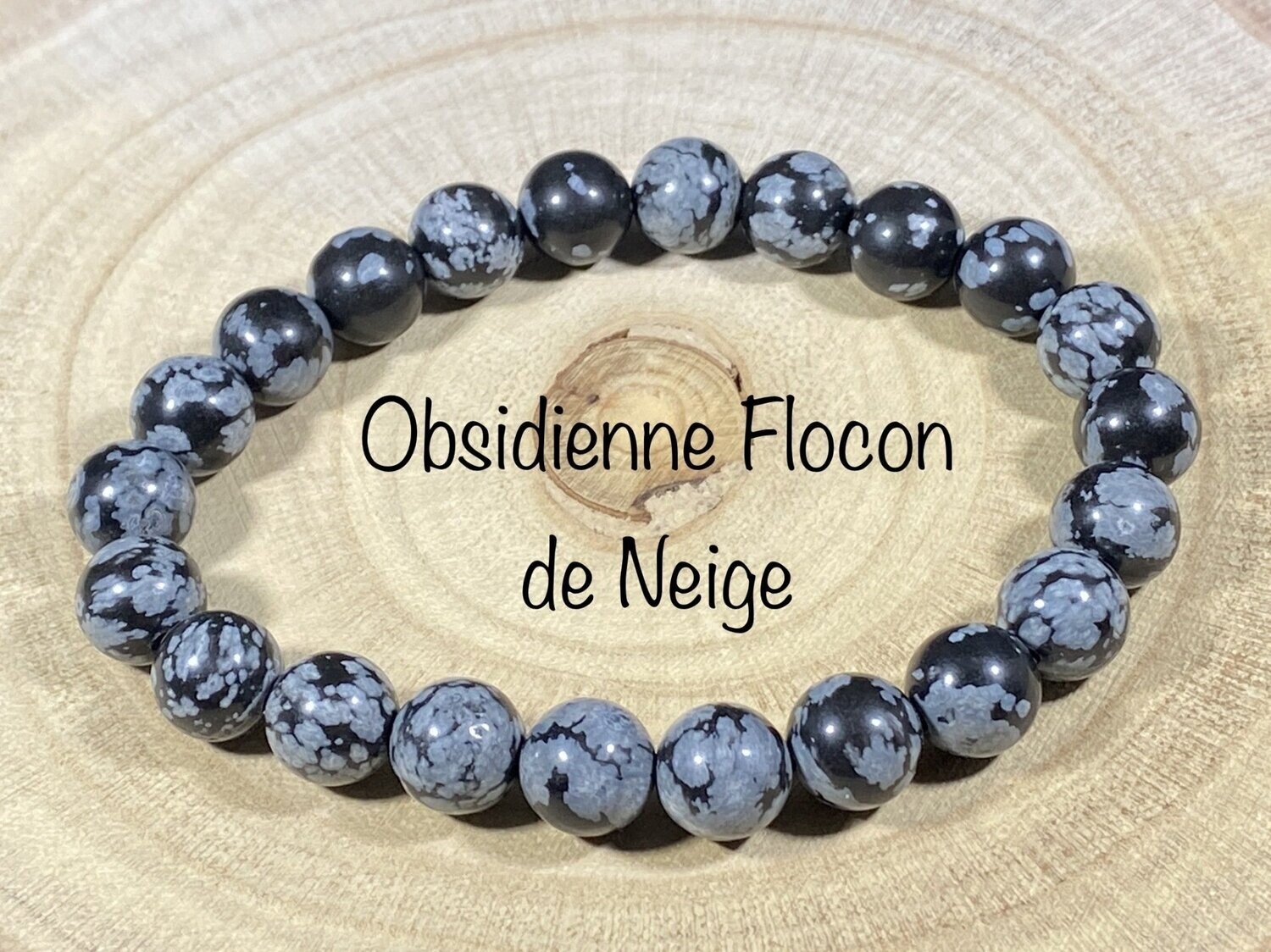 ​Bracelet Obsidienne Neige 8mm