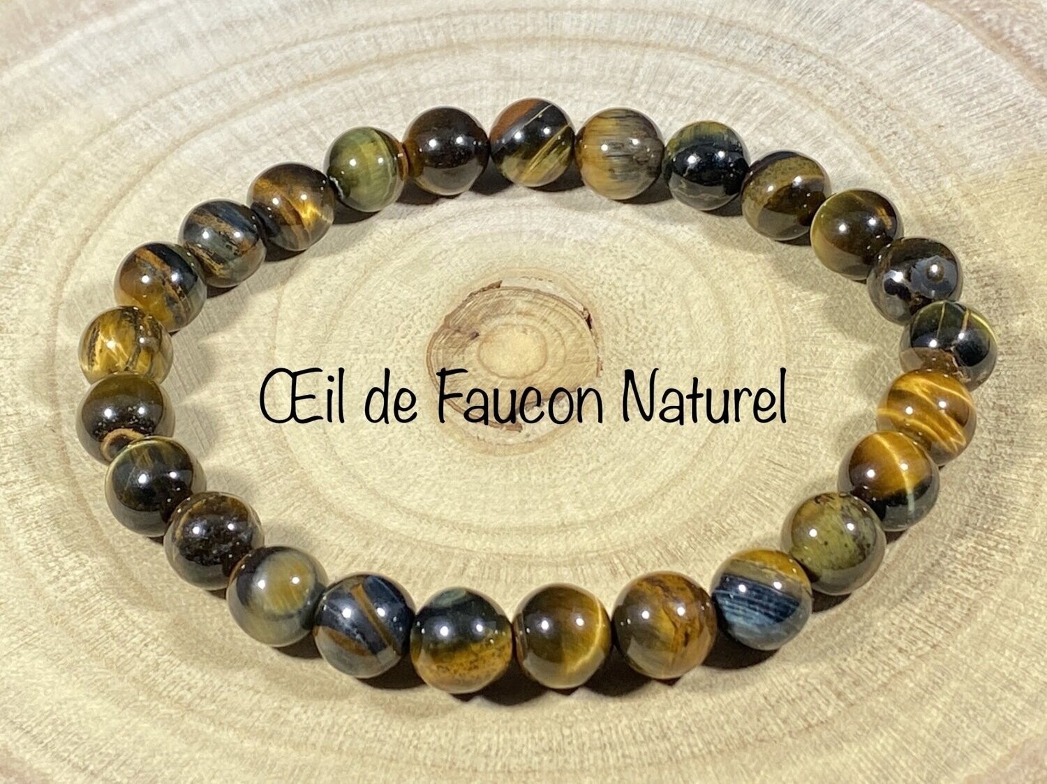 ​Bracelet Œil de Faucon Naturel 8mm