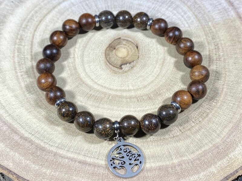 ​Bracelet Padouk & Bronzite 8mm