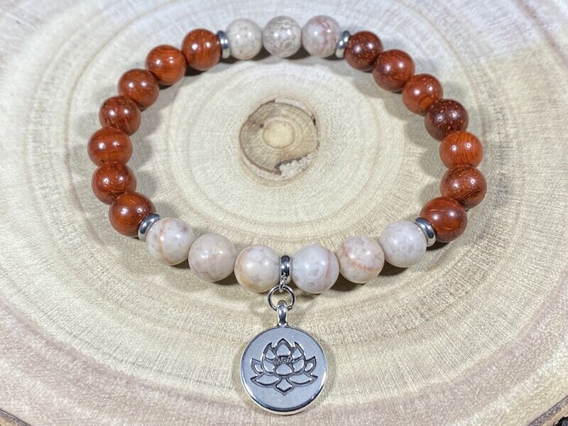 ​Bracelet Palissandre & Maifanite 8mm