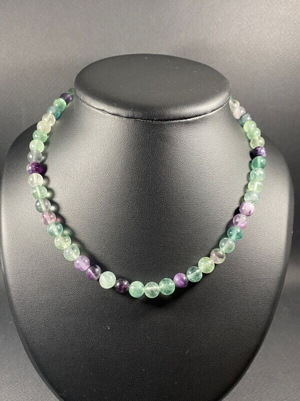 Collier de Fluorite Mix en perles 8mm