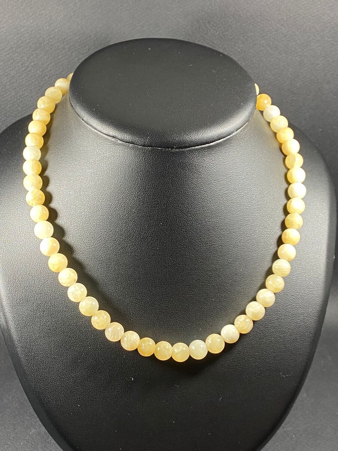 Collier de Jade Citron Mousseline en perles 8mm