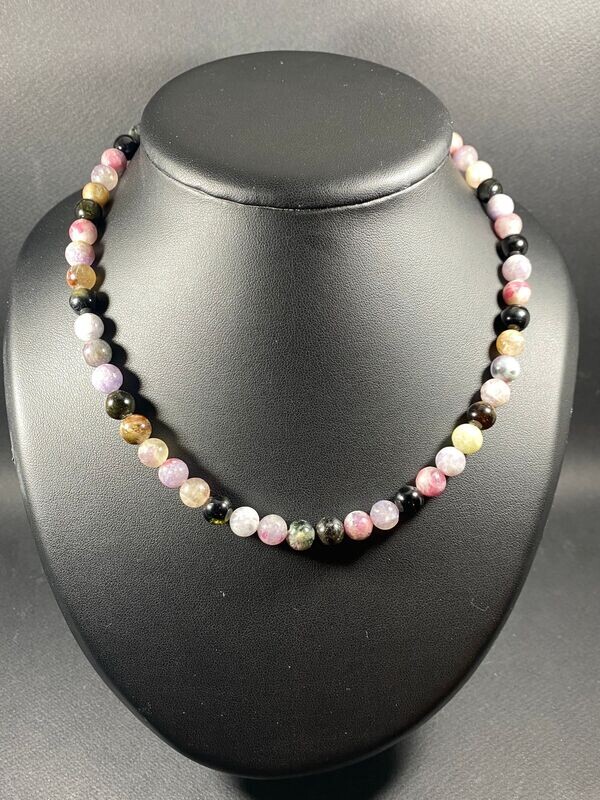 Collier de Tourmaline Multi-Couleur en perles 8mm