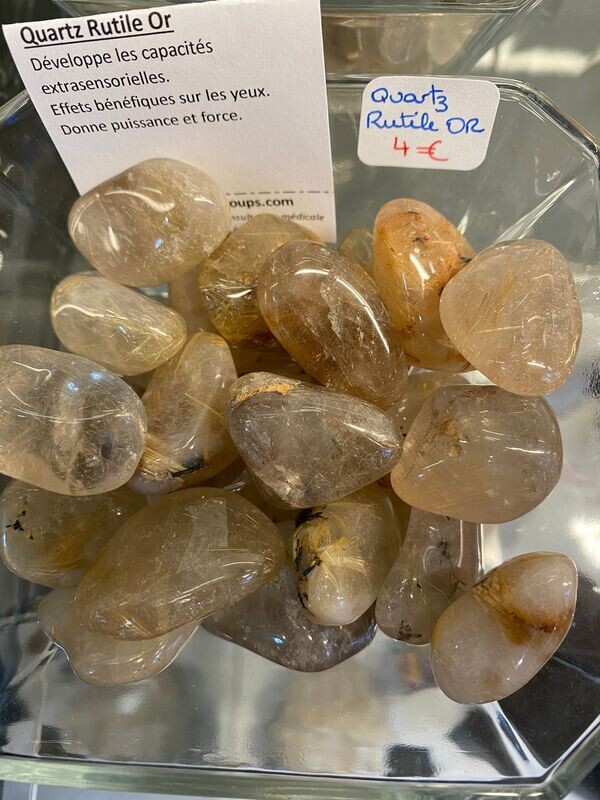 Pierre Roulée - Quartz Rutile Or