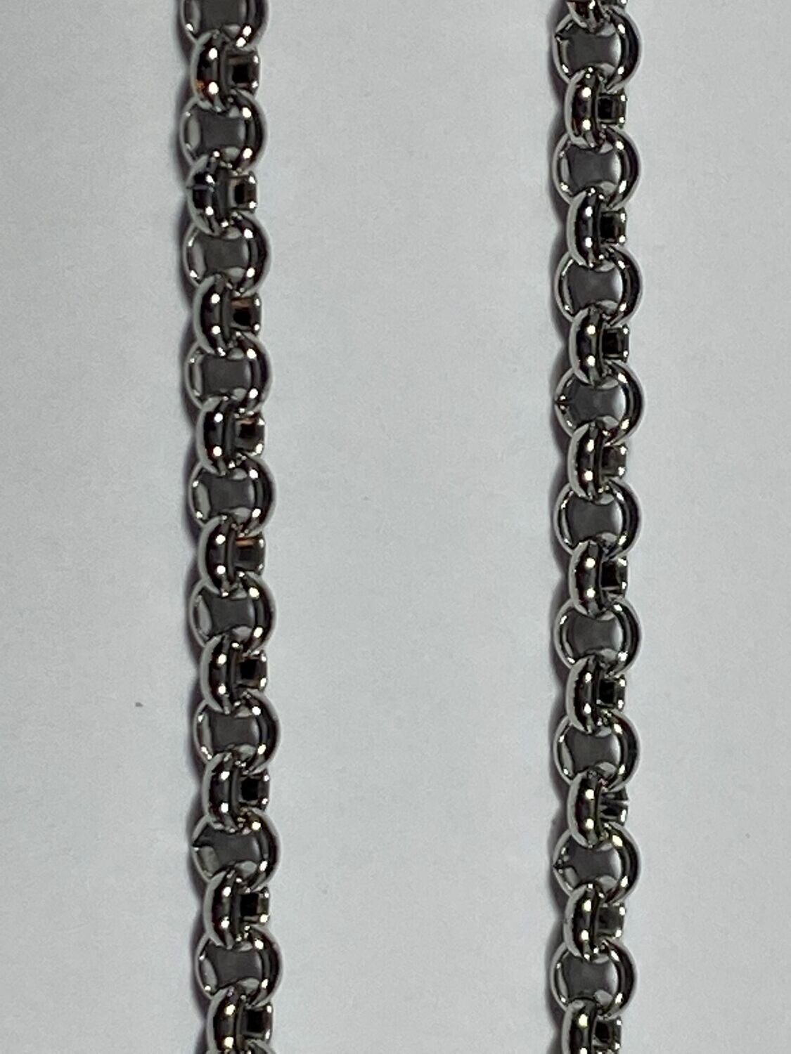 C5-C6 : Chaîne Argentée en Acier Inoxydable - Rolo 2.5mm