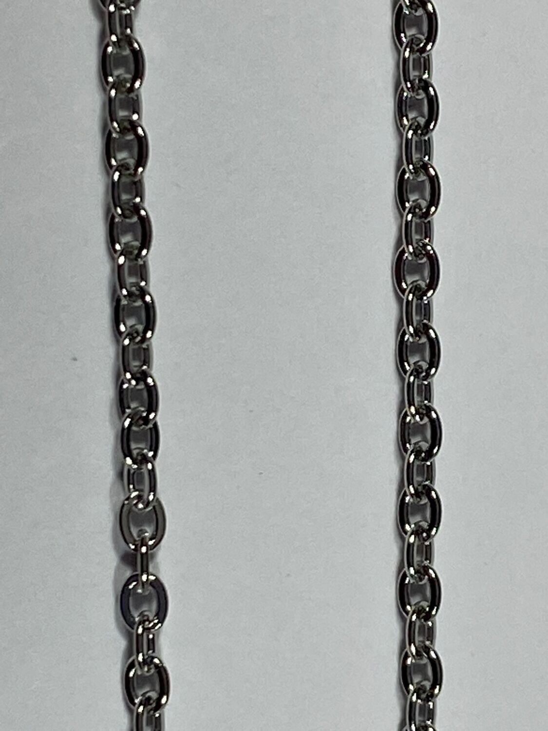 C1 : Chaîne Argentée en Acier Inoxydable - Rolo 2mm